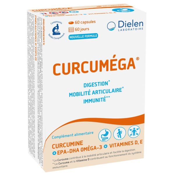 Dielen Curcuméga digestion, mobilité articulaire & immunité (60 capsules)