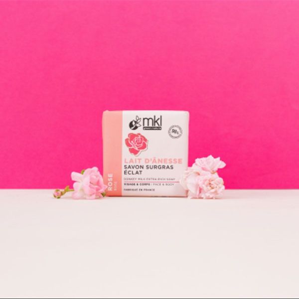 MKL Savon Surgras au lait d'Ânesse - Rose (100 g)