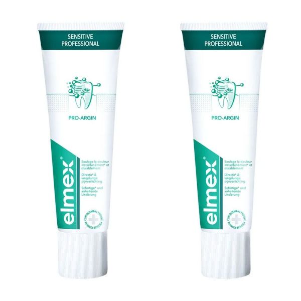 Elmex Dentrifice Sensitive Professional soulage la douleur (Prix spécial 2 x 75 ml)
