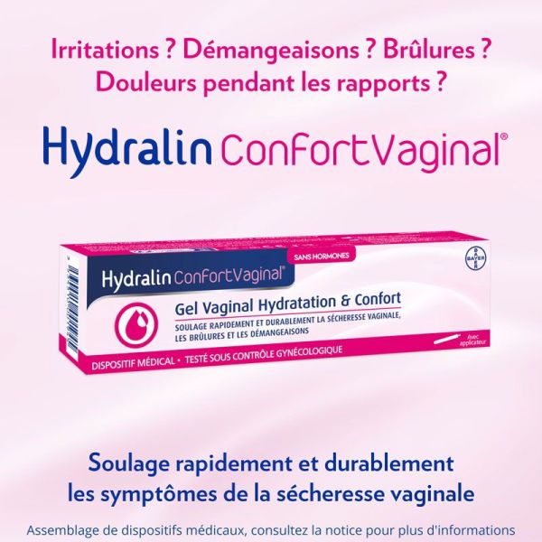 Hydralin ConfortVaginal Gel vaginal hydratation & confort avec applicateur (30 ml)