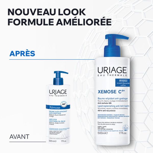 Xémose C8+ Baume relipidant anti-grattage nourrit, répare, soulage immédiatement (500 ml)