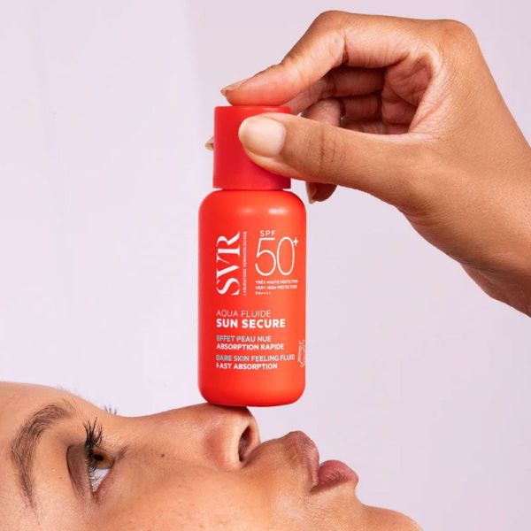 SVR Sun Secure Aqua-Fluide SPF50+ effet peau nue, absorption rapide (50 ml)