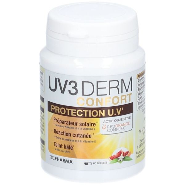 3C Pharma UV3 Derm Confort Protection UV (2 x 60 Gélules)