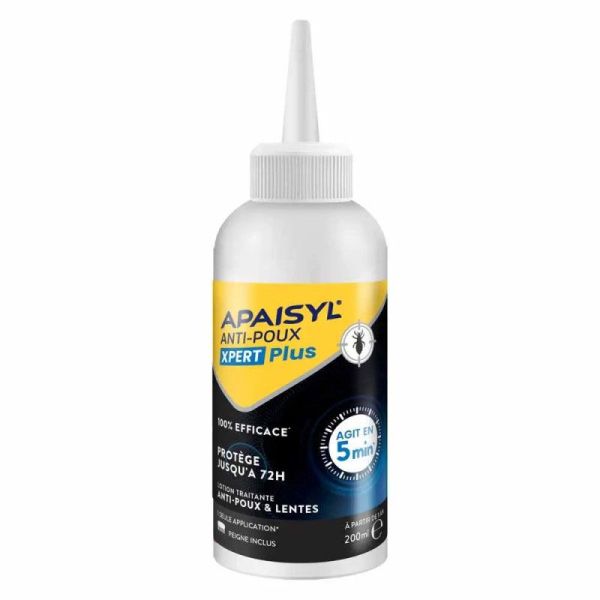 Apaisyl Xpert Plus anti-poux & lentes 100% efficace protège jusqu'à 72h (200 ml)