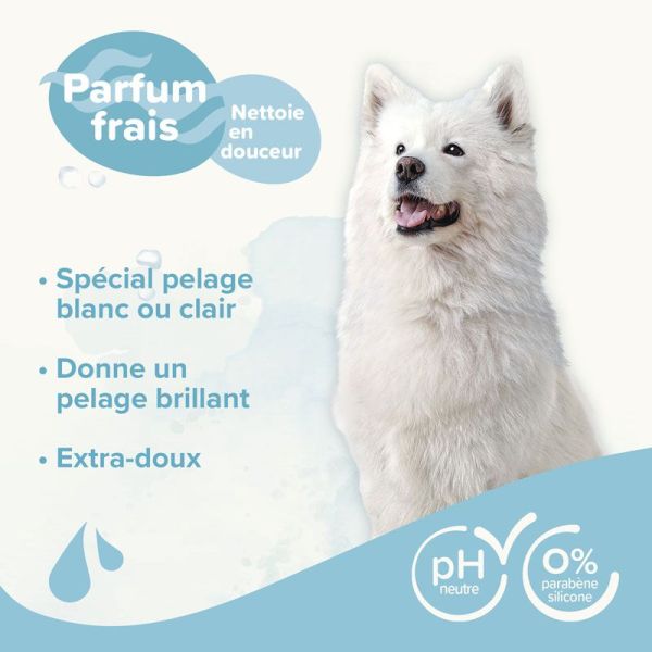 Beaphar Essentiel Shampoing extra-doux pour chien au pelage blanc ou clair (250 ml)