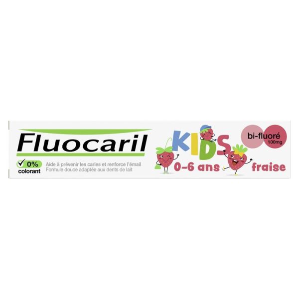 Fluocaril Kids Gel dentifrice bi-fluoré goût fraise 0-6 ans (75 ml)