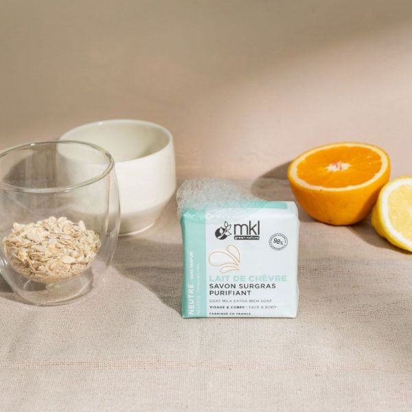 MKL Green Nature Savon Surgras au lait de Chèvre bio - Neutre (100 g)