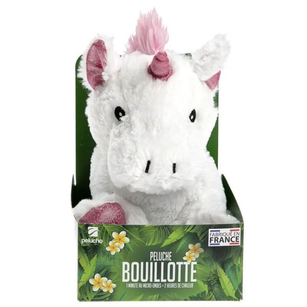 Pelucho Bouillotte sèche peluche Licorne aux grains de blé et fleurs de lavande