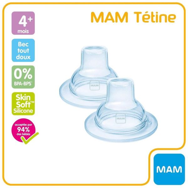 MAM Tétine Bec Anti-Fuite 4+ mois (x2)