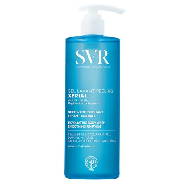 SVR Xerial Gel Lavant Peeling nettoyant, exfoliant, lissant, unifiant (400 ml)