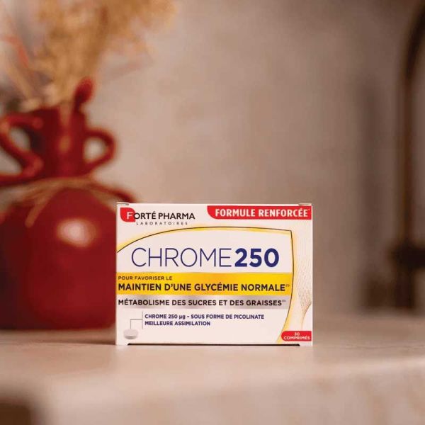 Forté Pharma Chrome 250 maintien d'une glycémie normale, envies de grignotage (30 comprimés)