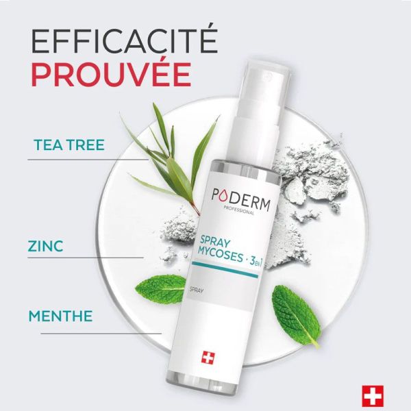 Poderm Spray Mycoses du pied 3-en-1 (50 ml)
