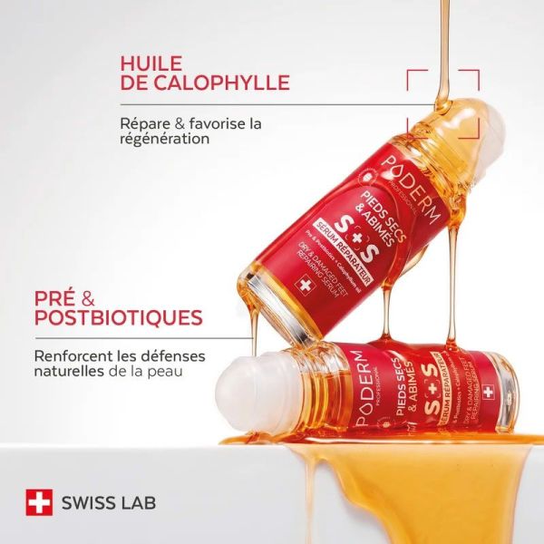 Poderm Roll-On Sérum Réparateur Pieds Secs et Abîmés (50 ml)