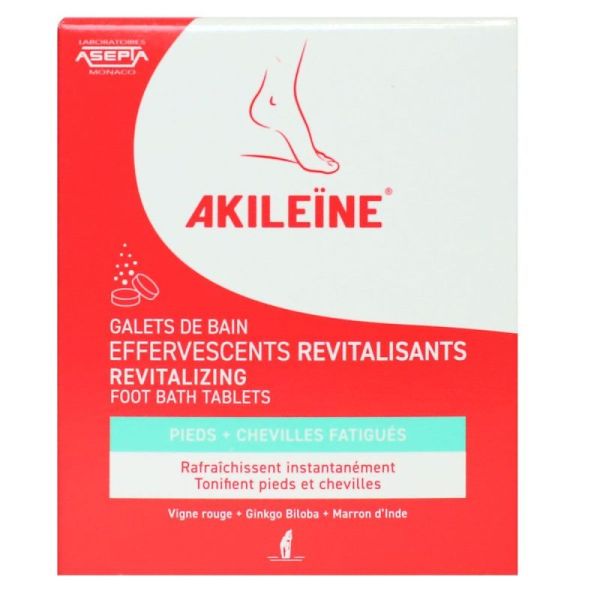 Akileïne Galets de bains Effervescents Revitalisants pieds & chevilles fatigués (x6)