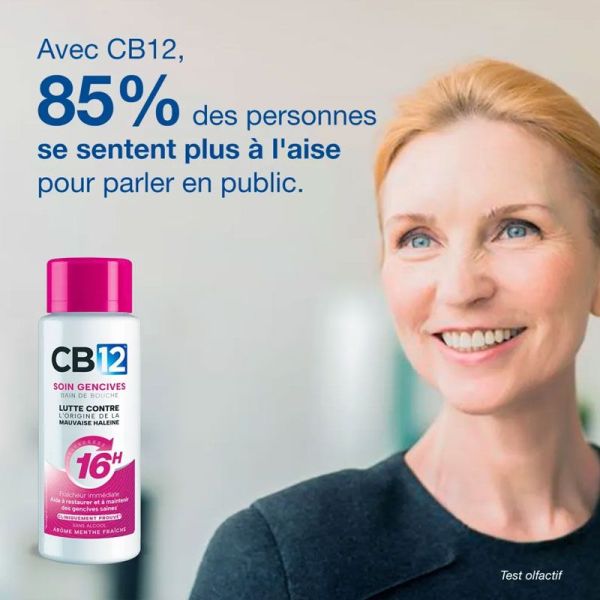 CB12 Bain de Bouche Gencives Sensibles arôme menthe fraîche (250 ml)