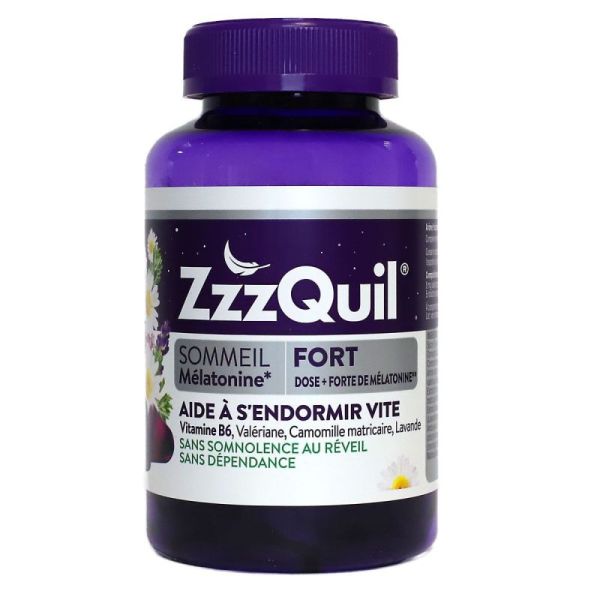 Zzzquil Fort Sommeil endormissement rapide & sommeil réparateur (60 gommes)