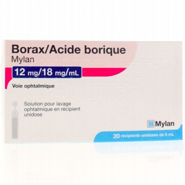 Borax Acide Borique Viatris Solution Ophtalmique 5Ml x20