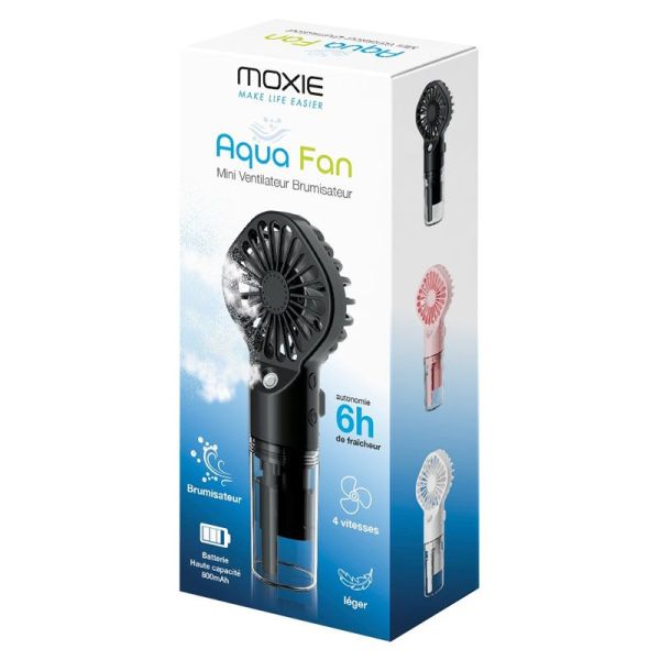Moxie AquaFan Mini Ventilateur Brumisateur noir (20 ml)
