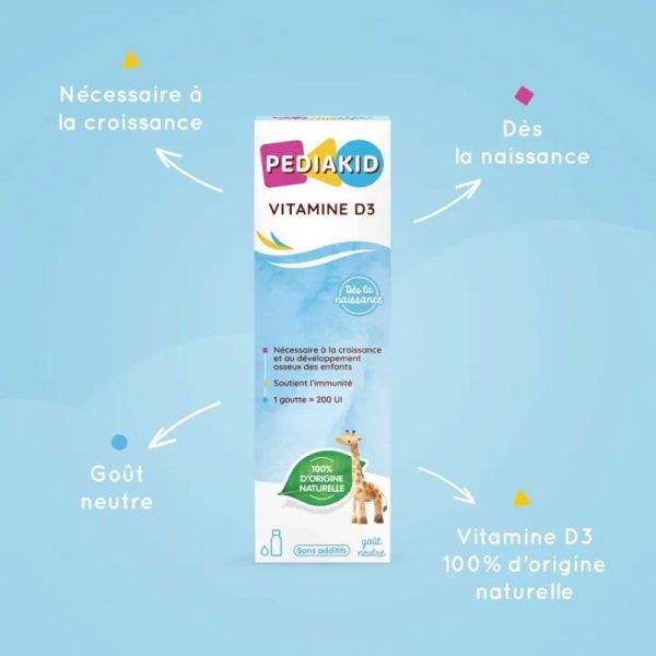 Pediakid Vitamine D3 Gouttes Buvables 20Ml