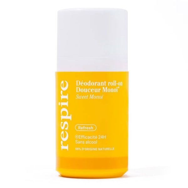 Respire Déodorant roll-on Douceur Monoï rechargeable efficacité 24h (50 ml)