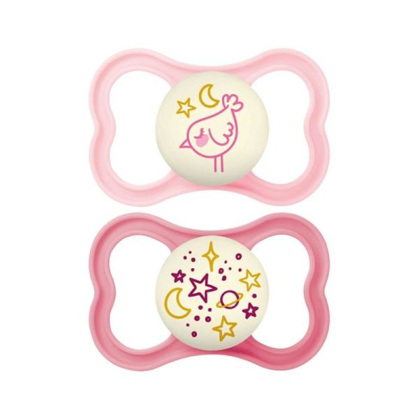 MAM Sucette Supreme en Silicone 6+ mois Nuit (lot de 2, référence 37)