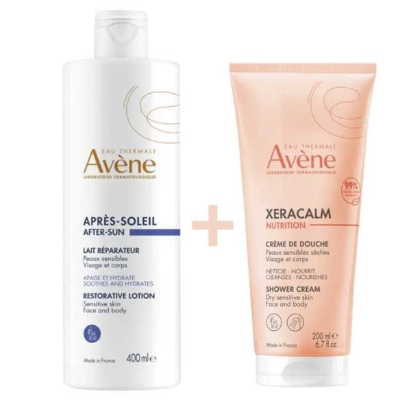 Avène Lait Réparateur Après-Soleil (400 ml) + Xeracalm crème de douche offerte (200 ml)