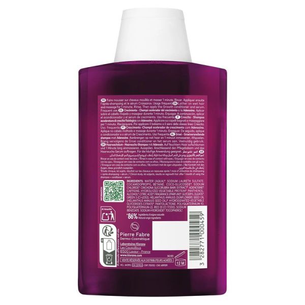 Klorane Croissance Shampoing accélérateur de pousse à la Quinine (200 ml)