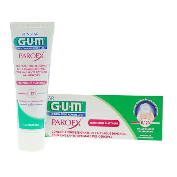 Gum Paroex Gel Dentifrice Traitement d'attaque Antiplaque Adulte (75Ml)