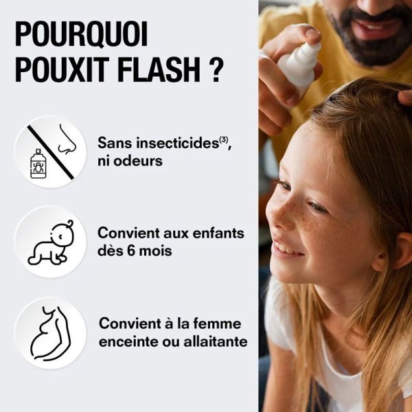 Pouxit Flash Lotion Spray Anti-Poux & Lentes (offre spéciale 2 x 150 ml)