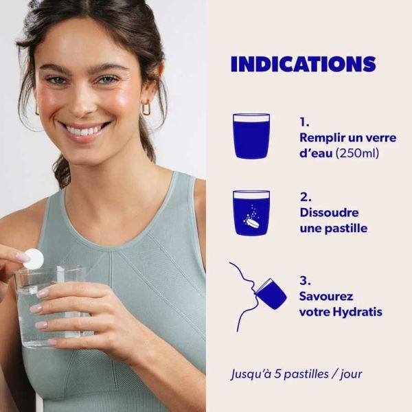 Hydratis Pastilles Effervescentes Hydratation Saveur Mangue Passion (x20)