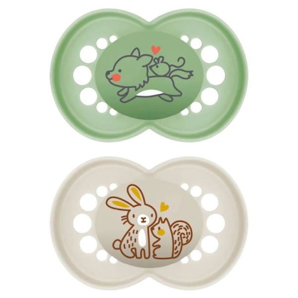 MAM Sucette en Silicone Originale Nature 18+ mois (lot de 2, référence n°69)