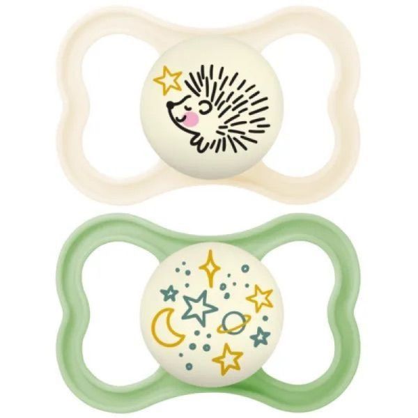 MAM Sucette Silicone Perfect 18+ mois Nuit (lot de 2, référence 38)