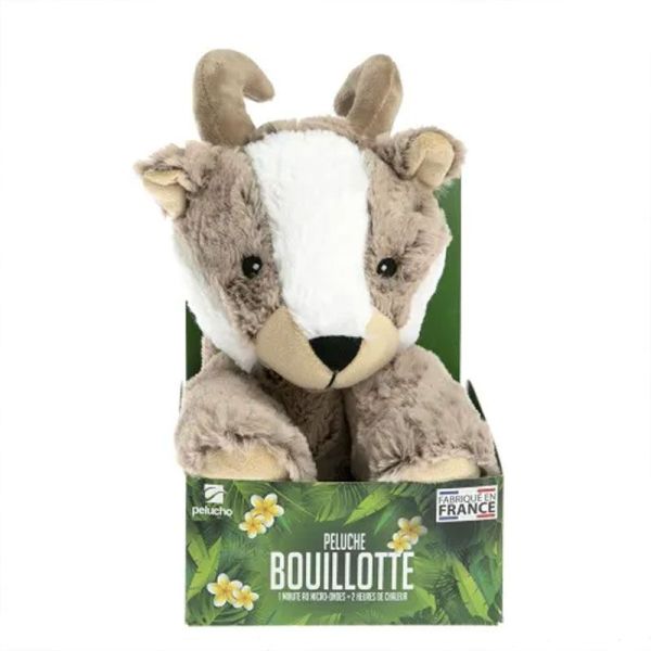 Pelucho Bouillotte sèche peluche Chamois aux grains de blé et fleurs de lavande