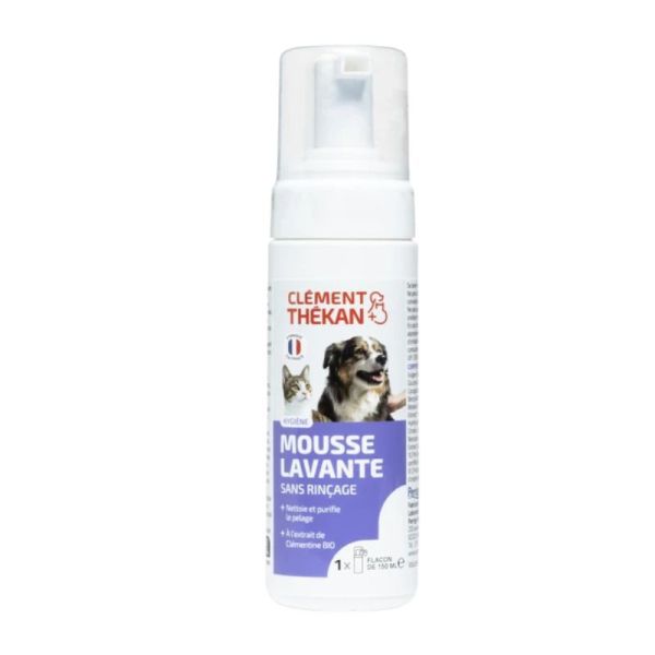 Clément Thekan Mousse Lavante Sans Rinçage Clémentine Bio Chiens Chats  (150ml)