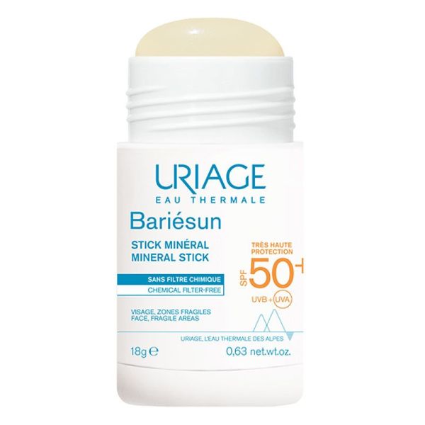 Uriage Bariésun Stick Minéral SPF50+ protection solaire visage, zones fragiles (18 g)