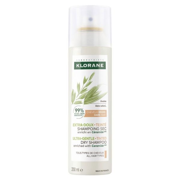 Klorane Extra-Doux Teinté Shampoing sec enrichi en Céramideᴸᴵᴷᴱ et avoine (150 ml)