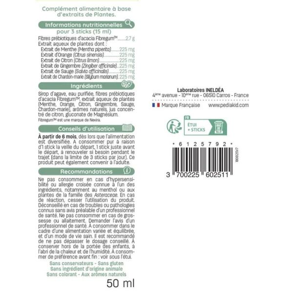 Pediakid Mal des Transports Stick 10X5Ml