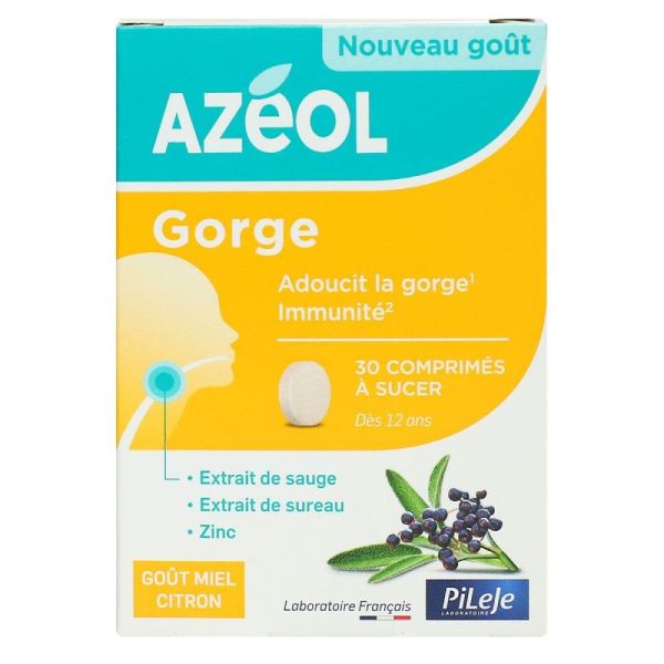 PiLeJe Azéol Gorge Miel/Citron gorge irritée & immunité (x30)