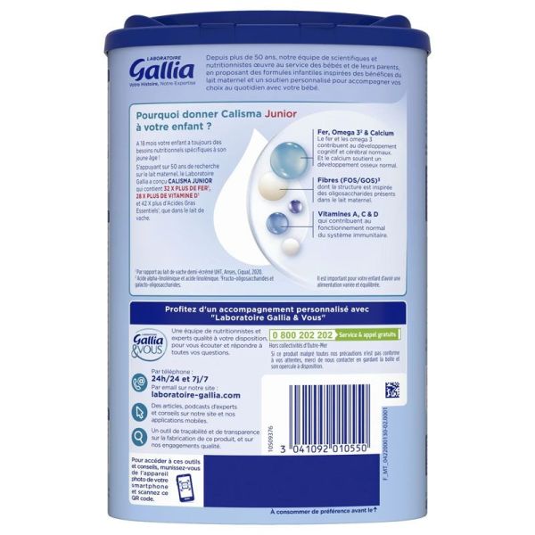 Gallia Calisma Junior Lait infantile en poudre dès 18 mois (830 g)
