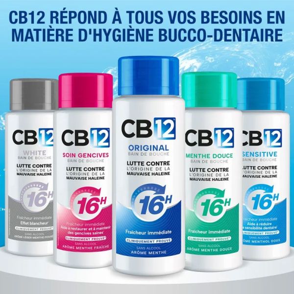 CB12 Bain de Bouche Gencives Sensibles arôme menthe fraîche (250 ml)