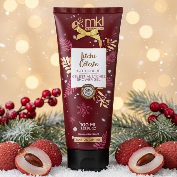 Cosm'Ethik Gel Douche Surgras Noël Litchi Céleste édition limitée (100 ml)