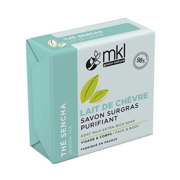 MKL Green Nature Savon Surgras Purifiant au Lait de Chèvre bio - Thé Sencha (100 g)