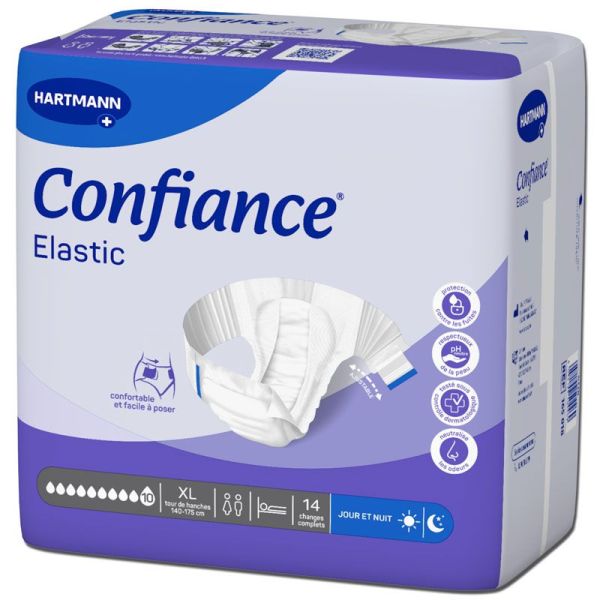 Confiance Elastic Change complet homme/femme absorption 10 gouttes taille XL (x14)