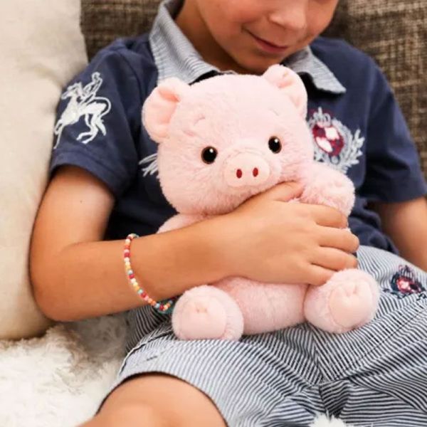 Pelucho Bouillotte sèche peluche Cochon Rose aux grains de blé et fleurs de lavande