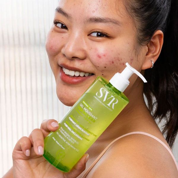 SVR Sebiaclear Gel Moussant nettoyant anti-imperfections, purifiant, désincrustant (400 ml)