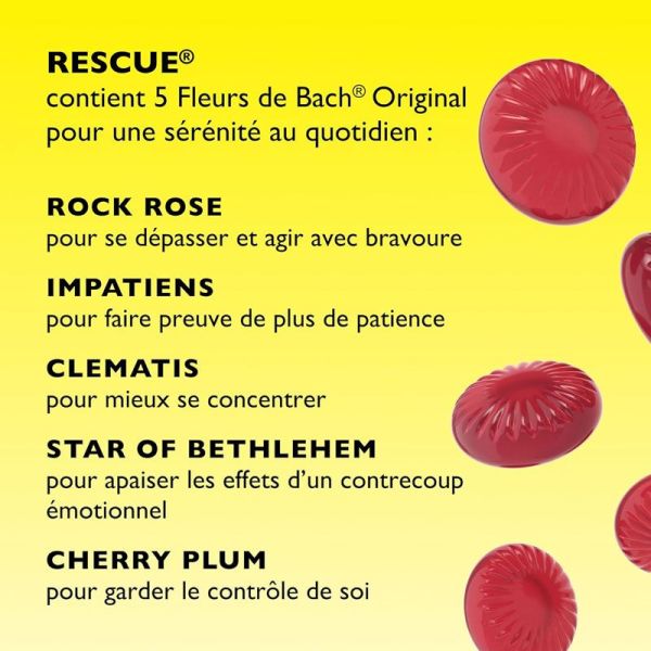 Bach Rescue pastilles saveur fruits rouges bien-être émotionnel & sérénité (50 g)