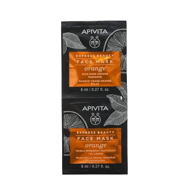 Apivita Express Beauty Masque Visage radiance & éclat à l'Orange (2 x 8 ml)