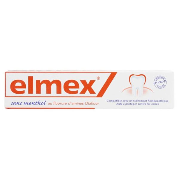 Elmex Dentifrice Anti-Caries Sans Menthol Compatible Homéopathie 75Ml