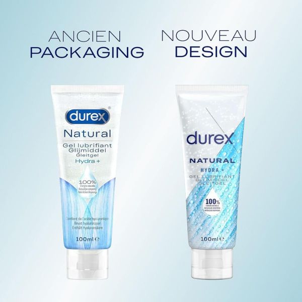 Durex Gel Lubrifiant Natural Hydra+ à l'Acide Hyaluronique (100 ml)
