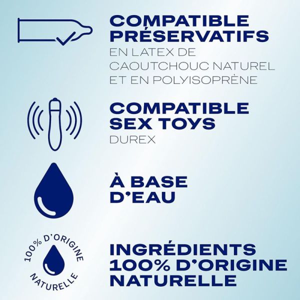 Durex Gel Lubrifiant Natural Hydra+ à l'Acide Hyaluronique (100 ml)